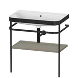 Duravit - Happy D.2 Plus C-Bonded Vanity Kit with Sink and Metal Console Stone Gray - Stone Gray Satin Matte