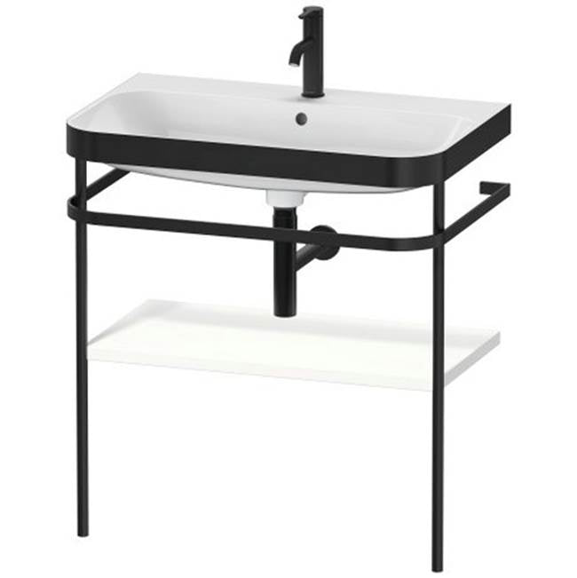 Duravit - Happy D.2 Plus C-Bonded Vanity Kit with Sink and Metal Console White - White Satin Matte