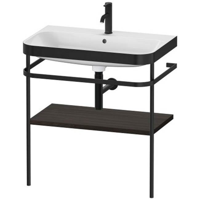 Duravit - Happy D.2 Plus C-Bonded Vanity Kit with Sink and Metal Console Walnut Brushed - Walnut Brushed