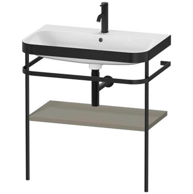 Duravit - Happy D.2 Plus C-Bonded Vanity Kit with Sink and Metal Console Stone Gray - Stone Gray Satin Matte