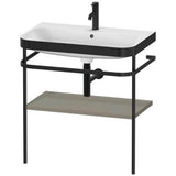 Duravit - Happy D.2 Plus C-Bonded Vanity Kit with Sink and Metal Console Stone Gray - Stone Gray Satin Matte
