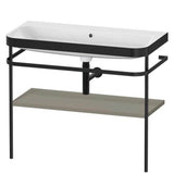 Duravit - Happy D.2 Plus C-Bonded Vanity Kit with Sink and Metal Console Stone Gray - Stone Gray Satin Matte