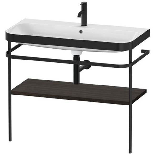 Duravit - Happy D.2 Plus C-Bonded Vanity Kit with Sink and Metal Console Walnut Brushed - Walnut Brushed
