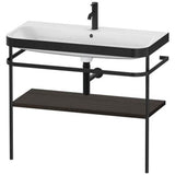 Duravit - Happy D.2 Plus C-Bonded Vanity Kit with Sink and Metal Console Walnut Brushed - Walnut Brushed