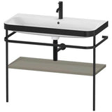 Duravit - Happy D.2 Plus C-Bonded Vanity Kit with Sink and Metal Console Stone Gray - Stone Gray Satin Matte