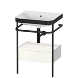Duravit - Happy D.2 Plus C-Bonded Vanity Kit with Sink and Metal Console White - White High Gloss