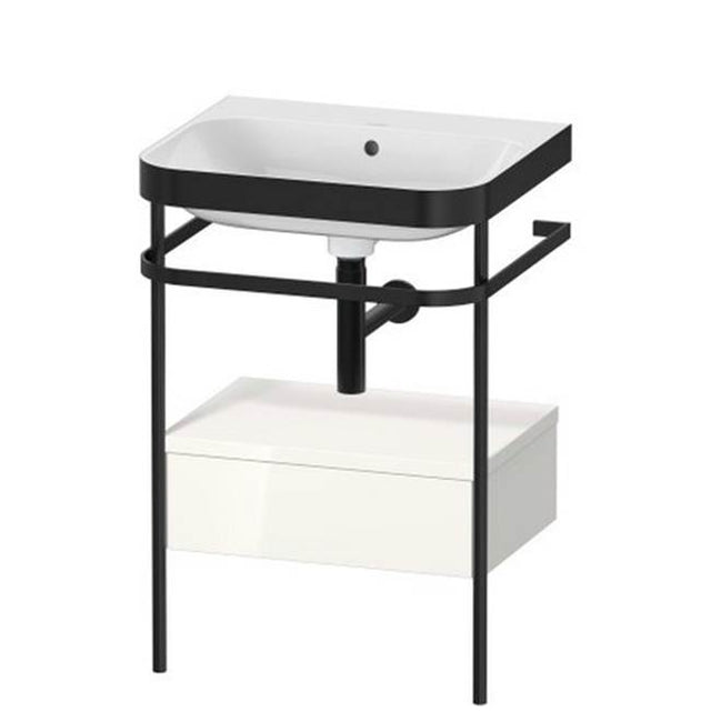 Duravit - Happy D.2 Plus C-Bonded Vanity Kit with Sink and Metal Console White - White High Gloss