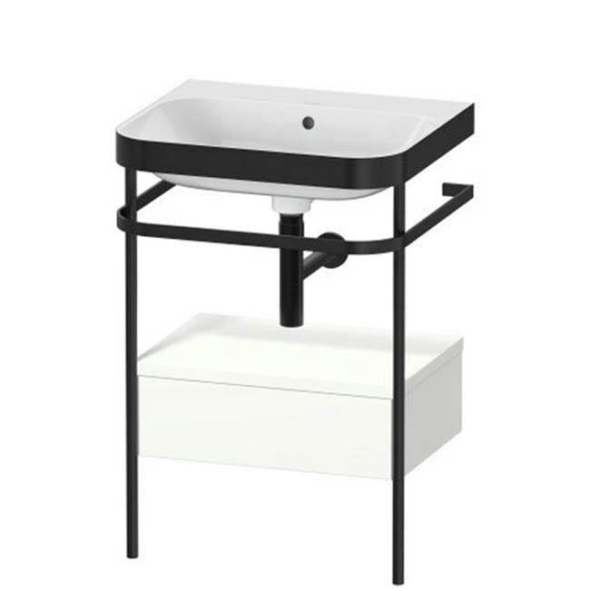 Duravit - Happy D.2 Plus C-Bonded Vanity Kit with Sink and Metal Console White - White Satin Matte