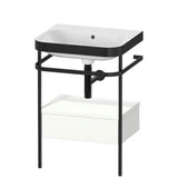 Duravit - Happy D.2 Plus C-Bonded Vanity Kit with Sink and Metal Console White - White Satin Matte