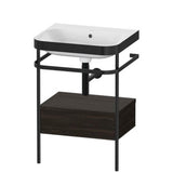 Duravit - Happy D.2 Plus C-Bonded Vanity Kit with Sink and Metal Console Walnut Brushed - Walnut Brushed