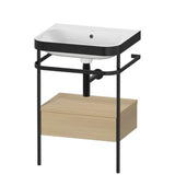 Duravit - Happy D.2 Plus C-Bonded Vanity Kit with Sink and Metal Console Mediterranean Oak - Mediterranean Oak