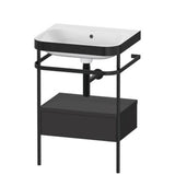 Duravit - Happy D.2 Plus C-Bonded Vanity Kit with Sink and Metal Console Graphite - Graphite Super Matte