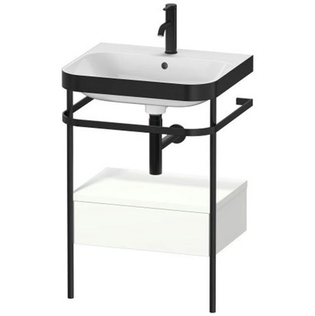 Duravit - Happy D.2 Plus C-Bonded Vanity Kit with Sink and Metal Console White - White Satin Matte