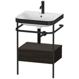 Duravit - Happy D.2 Plus C-Bonded Vanity Kit with Sink and Metal Console Walnut Brushed - Walnut Brushed