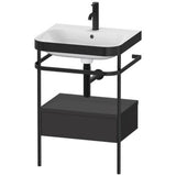 Duravit - Happy D.2 Plus C-Bonded Vanity Kit with Sink and Metal Console Graphite - Graphite Super Matte