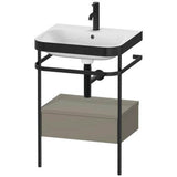 Duravit - Happy D.2 Plus C-Bonded Vanity Kit with Sink and Metal Console Stone Gray - Stone Gray Satin Matte
