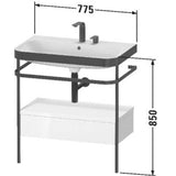 Happy D.2 Plus C-Bonded Vanity Kit with Sink and Metal Console White