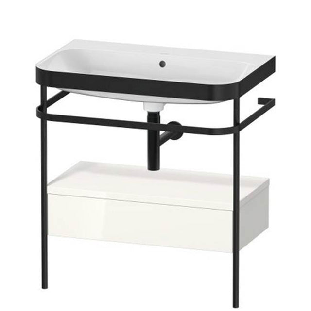 Duravit - Happy D.2 Plus C-Bonded Vanity Kit with Sink and Metal Console White - White High Gloss