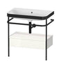 Duravit - Happy D.2 Plus C-Bonded Vanity Kit with Sink and Metal Console White - White High Gloss