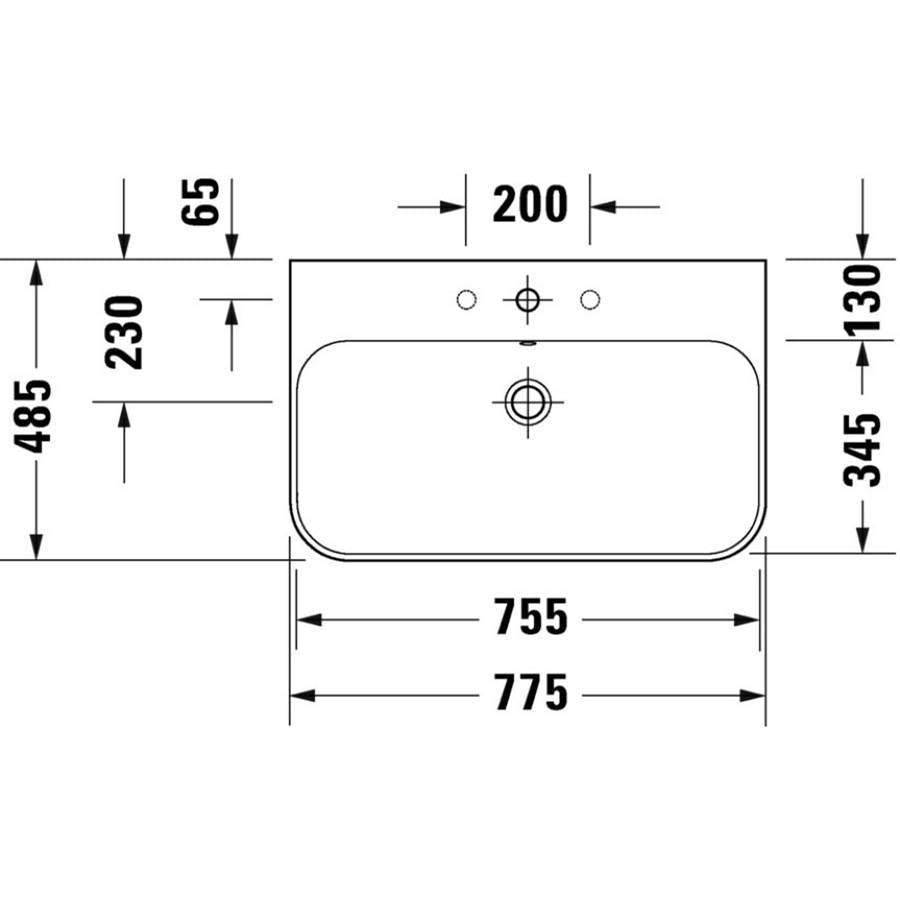 Happy D.2 Plus C-Bonded Vanity Kit with Sink and Metal Console White