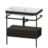 Duravit - Happy D.2 Plus C-Bonded Vanity Kit with Sink and Metal Console Walnut Brushed - Walnut Brushed