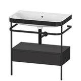 Duravit - Happy D.2 Plus C-Bonded Vanity Kit with Sink and Metal Console Graphite - Graphite Super Matte