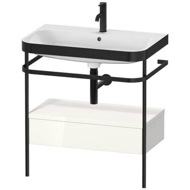 Duravit - Happy D.2 Plus C-Bonded Vanity Kit with Sink and Metal Console White - White High Gloss
