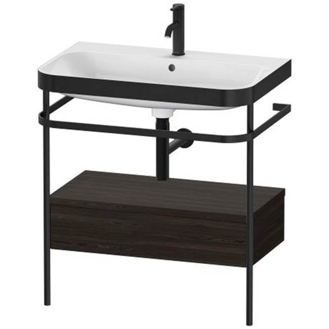 Duravit - Happy D.2 Plus C-Bonded Vanity Kit with Sink and Metal Console Walnut Brushed - Walnut Brushed