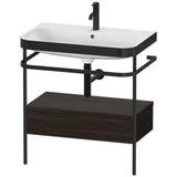 Duravit - Happy D.2 Plus C-Bonded Vanity Kit with Sink and Metal Console Walnut Brushed - Walnut Brushed