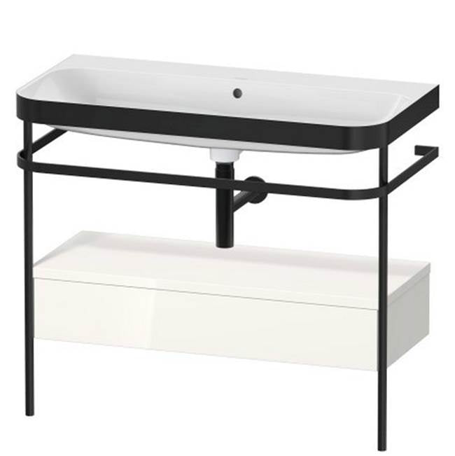 Duravit - Happy D.2 Plus C-Bonded Vanity Kit with Sink and Metal Console White - White High Gloss