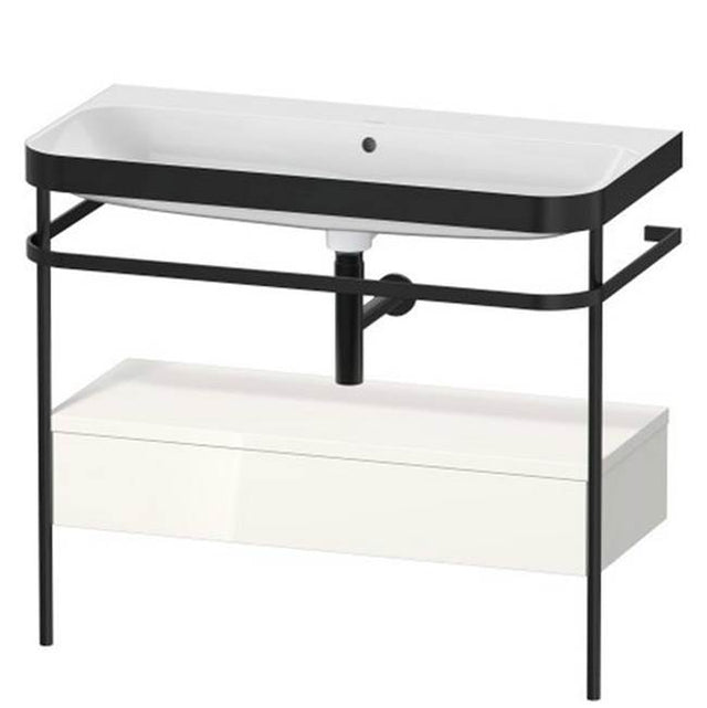 Duravit - Happy D.2 Plus C-Bonded Vanity Kit with Sink and Metal Console White - White High Gloss