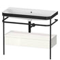 Duravit - Happy D.2 Plus C-Bonded Vanity Kit with Sink and Metal Console White - White High Gloss