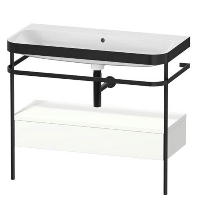 Duravit - Happy D.2 Plus C-Bonded Vanity Kit with Sink and Metal Console White - White Satin Matte