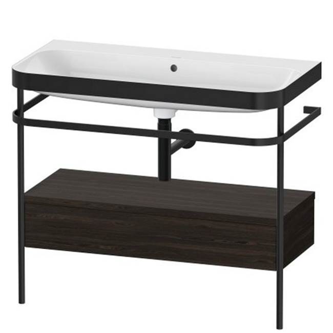 Duravit - Happy D.2 Plus C-Bonded Vanity Kit with Sink and Metal Console Walnut Brushed - Walnut Brushed