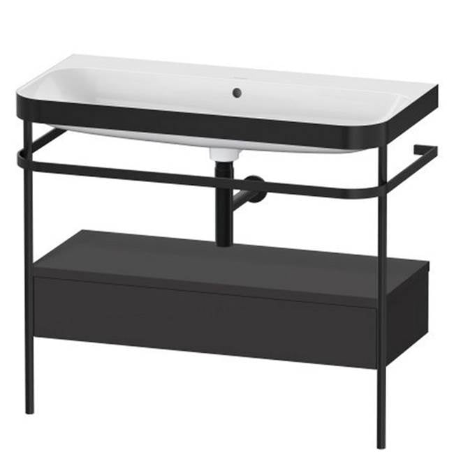Duravit - Happy D.2 Plus C-Bonded Vanity Kit with Sink and Metal Console Graphite - Graphite Super Matte