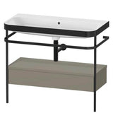 Duravit - Happy D.2 Plus C-Bonded Vanity Kit with Sink and Metal Console Stone Gray - Stone Gray Satin Matte