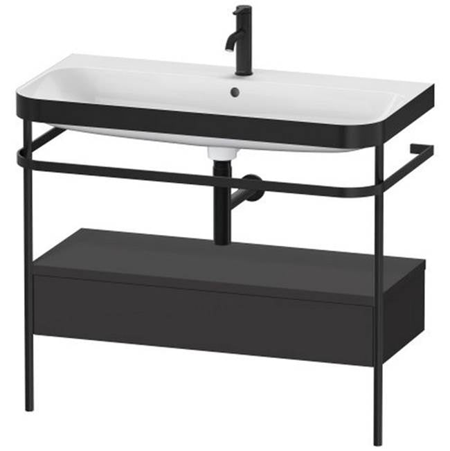 Duravit - Happy D.2 Plus C-Bonded Vanity Kit with Sink and Metal Console Graphite - Graphite Super Matte