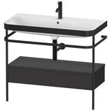 Duravit - Happy D.2 Plus C-Bonded Vanity Kit with Sink and Metal Console Graphite - Graphite Super Matte