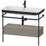 Duravit - Happy D.2 Plus C-Bonded Vanity Kit with Sink and Metal Console Stone Gray - Stone Gray Satin Matte