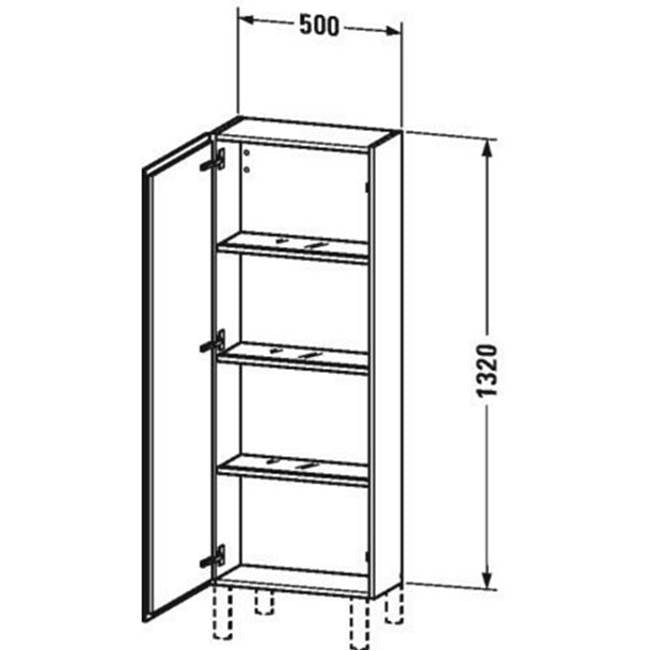 L-Cube Semi-Tall Cabinet Concrete Gray