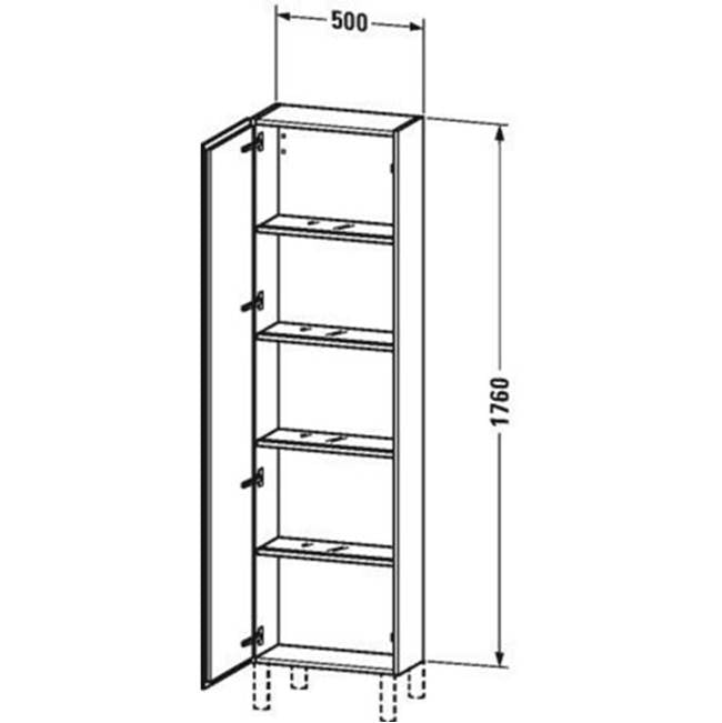L-Cube Tall Cabinet Concrete Gray