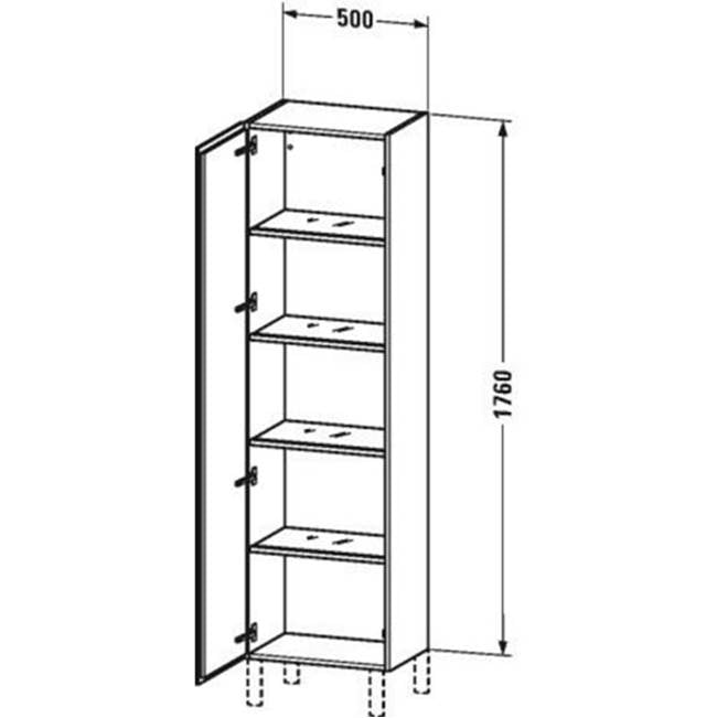 L-Cube Tall Cabinet Concrete Gray
