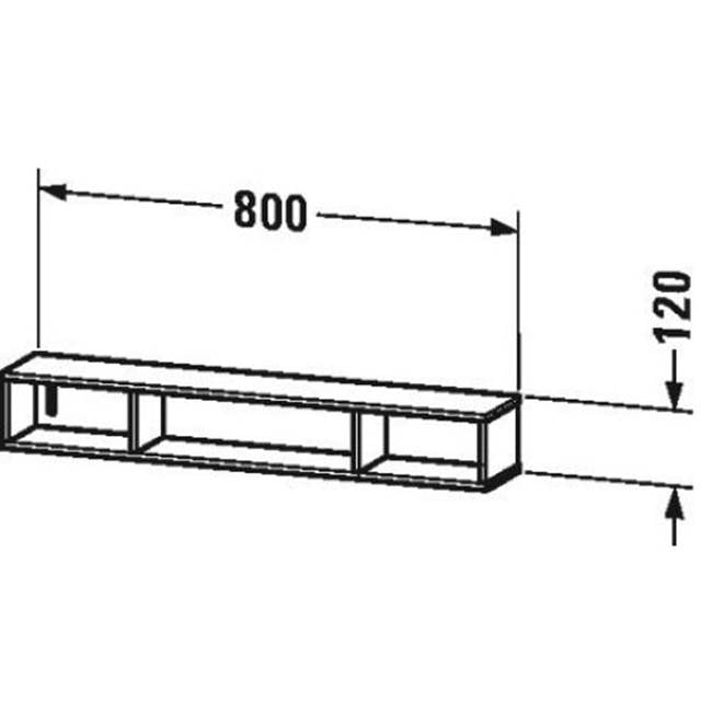 L-Cube Wall Shelf with Three Compartments Concrete Gray