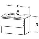 L-Cube Two Drawer Wall-Mount Vanity Unit Concrete Gray