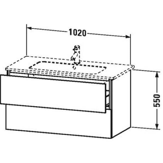 L-Cube Two Drawer Wall-Mount Vanity Unit Concrete Gray
