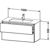 L-Cube Two Drawer Wall-Mount Vanity Unit Concrete Gray