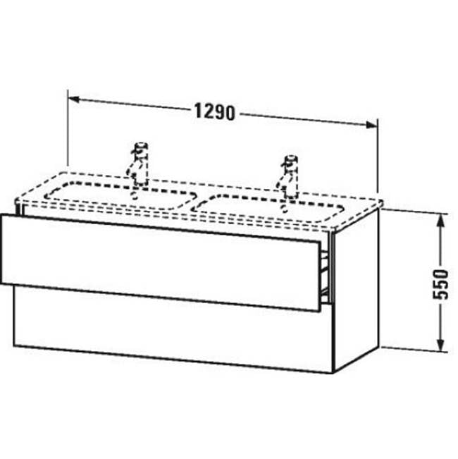 L-Cube Two Drawer Wall-Mount Vanity Unit Concrete Gray