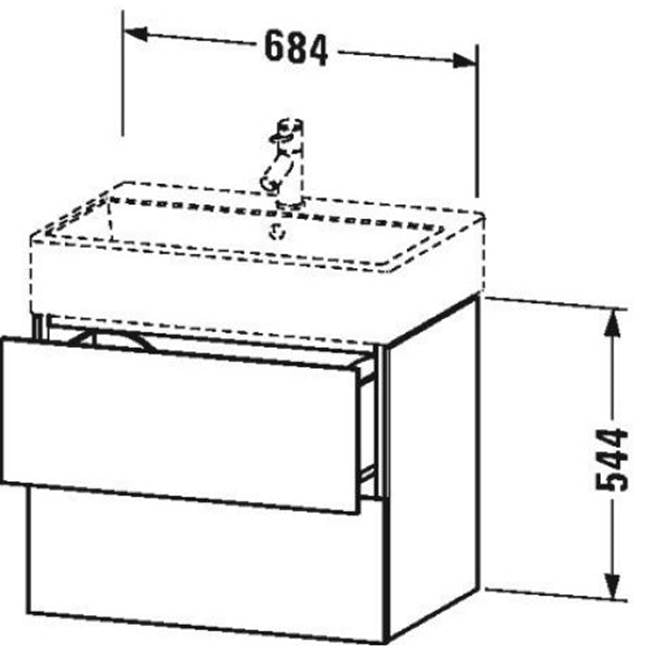L-Cube Two Drawer Wall-Mount Vanity Unit Concrete Gray