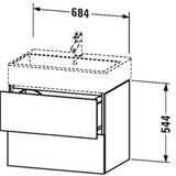 L-Cube Two Drawer Wall-Mount Vanity Unit Concrete Gray