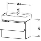 L-Cube Two Drawer Wall-Mount Vanity Unit Concrete Gray